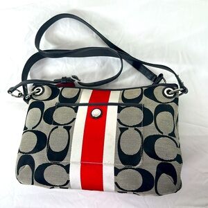 Coach Color Striped Crossbody Bag
